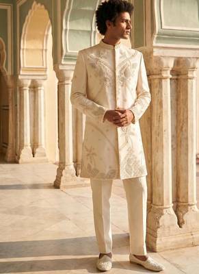 embroidery and beads work heavy armani mens indo western 1