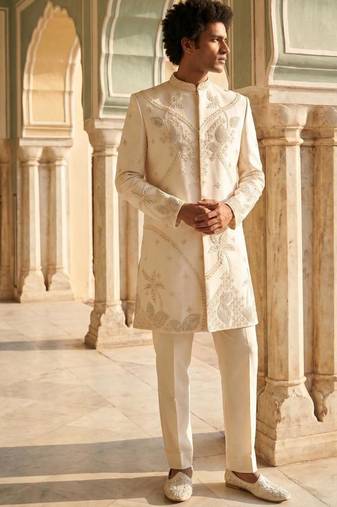 embroidery and beads work heavy armani mens indo western