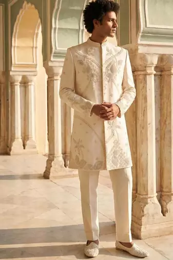 embroidery and beads work heavy armani mens indo western