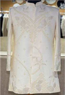 embroidery and beads work heavy armani mens indo western 2