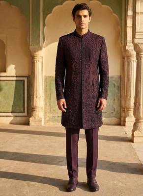 embroidery and beads work heavy armani mens indo western 1