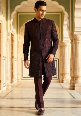 embroidery and beads work heavy armani mens indo western 2