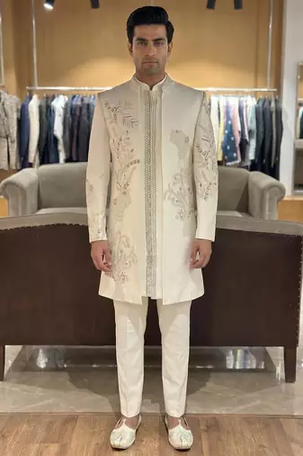 embroidery and beads work heavy armani mens indo western