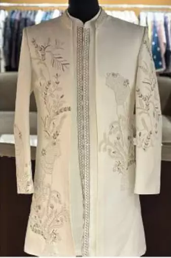 embroidery and beads work heavy armani mens indo western
