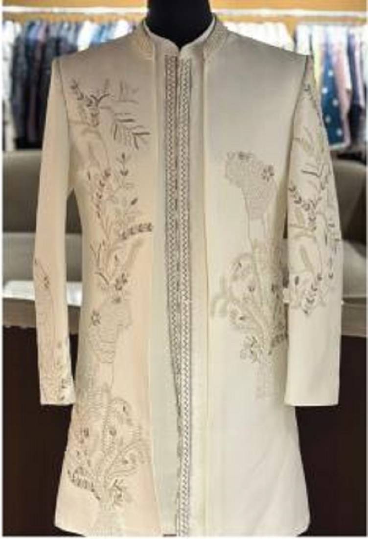 embroidery and beads work heavy armani mens indo western