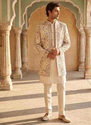 embroidery and sequence work heavy armani mens indo western 1