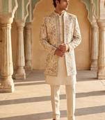 embroidery and sequence work heavy armani mens indo western