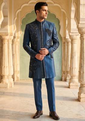 embroidery and beads work heavy armani mens indo western 1