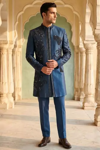 embroidery and beads work heavy armani mens indo western