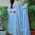 Sky Blue Embroidered Suit Set with Dupatta