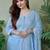 Sky Blue Embroidered Suit Set with Dupatta