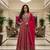 Elegant dark pink heavy georgette anarkali free size stiched kurta with dupatta for women