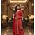Red printed flared georgette free size stiched kurta palazzo set with dupatta for women