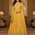 Yellow embroidered heavy viscose anarkali free size stiched kurta set with dupatta for women