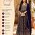 Elegant navy blue heavy georgette anarkali free size stiched kurta with dupatta for women