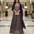 Elegant navy blue heavy georgette anarkali free size stiched kurta with dupatta for women
