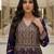 Elegant navy blue heavy georgette anarkali free size stiched kurta with dupatta for women