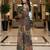 Designer maroon blooming georgette free size stiched top with long printed shrung for women