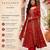 Red printed flared georgette free size stiched kurta palazzo set with dupatta for women