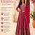 Elegant dark pink heavy georgette anarkali free size stiched kurta with dupatta for women