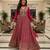 Elegant dark pink heavy georgette anarkali free size stiched kurta with dupatta for women