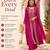 Pink printed flared georgette free size stiched kurta palazzo set with dupatta for women