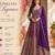 Luxury purple embroidered faux georgette anarkali free size stiched kurta set with dupatta for women