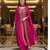 Pink printed flared georgette free size stiched kurta palazzo set with dupatta for women
