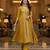 Yellow printed flared georgette free size stiched kurta palazzo set with dupatta for women