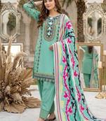 Heavy natural silk palazzo set with embroidery & digital dupatta