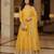 Yellow embroidered heavy viscose anarkali free size stiched kurta set with dupatta for women