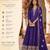 Royal purple embroidered heavy viscose anarkali free size stiched kurta set with dupatta for women