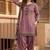 Peach heavy natural silk palazzo set with embroidery & digital dupatta