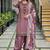 Peach heavy natural silk palazzo set with embroidery & digital dupatta