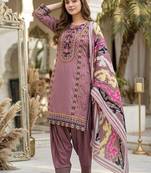 Peach heavy natural silk palazzo set with embroidery & digital dupatta