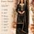 Black embroidered fandy silk stiched kurta sharara set with dupatta for women