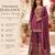Purple embroidered chanderi free size stiched kurta sharara set with dupatta for women