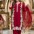 Dark pink heavy natural silk palazzo set with pearl moti hand work