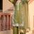 Olive green heavy natural silk palazzo set with pearl moti hand work