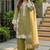 Olive green heavy natural silk palazzo set with pearl moti hand work