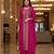 Pink printed flared georgette free size stiched kurta palazzo set with dupatta for women