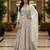 Elegant off white heavy georgette anarkali free size stiched kurta with dupatta for women