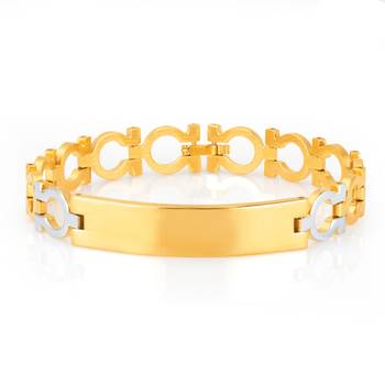 Glittery Gold and Rhodium Plated Bracelet For Men 1