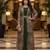 Designer green blooming georgette free size stiched top with long printed shrung for women