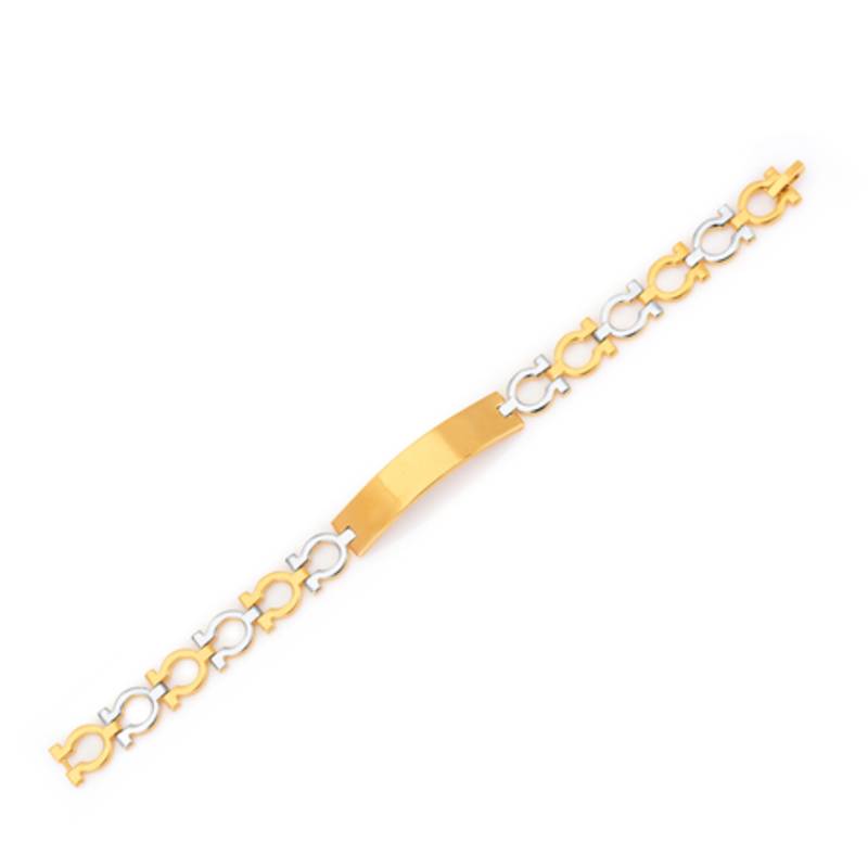 Glittery Gold and Rhodium Plated Bracelet For Men