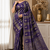 Purple Color Jaqurad Doubling Viscos Jari Weaving All Over Body Small And Beautiful Deer Khaddi Crep Georgette Saree