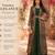 Designer green blooming georgette free size stiched top with long printed shrung for women
