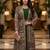 Designer green blooming georgette free size stiched top with long printed shrung for women