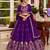 blue silk blend lehenga choli - free size 
