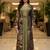 Designer light olive blooming georgette free size stiched top with long printed shrung for women